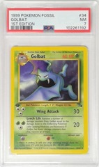V1839: 1999: Golbat: 34/62: 1ST Edition: Fossil: PSA: 7: NM: 102261192
